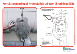 Korrekt montering af hydrostatisk udløser til redningsflåde