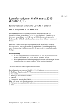 Løninformation nr. 6 af 9. marts 2015