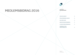MEDLEMSBIDRAG 2016 - Lægernes Pensionskasse