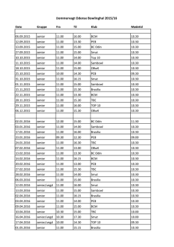 Dommervagt Odense Bowlinghal 2015/16