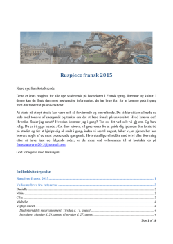 Ruspjece fransk 2015 - Institut for Engelsk, Germansk og Romansk