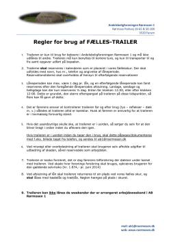 Regler for brug af FÆLLES-TRAILER