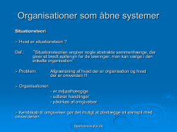 Organisationer som åbne systemer