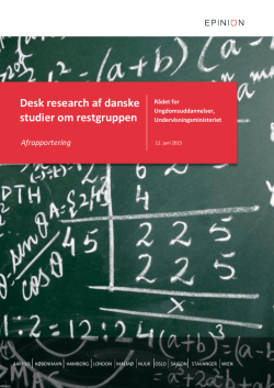 "Desk research af danske studier om restgruppen"