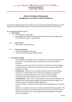 Referat af Afdelingsmøde 3. juni 2015