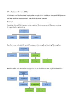 Work Breakdown Structure (WBS) I forbindelse med planlægning af