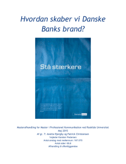 Hvordan skaber vi Danske Banks brand, gr.7
