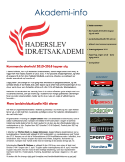 Akademi-info - Haderslev Idrætsakademi