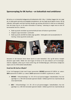 Sponsoroplæg for BK Aarhus – en bokseklub med ambitioner