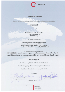 Certifikat for DrænStabil og DrænAf