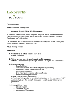 Referat Styregruppemøde d. 20. maj 2015