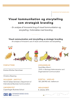 Visuel kommunikation og storytelling som strategisk branding