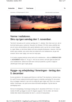 Nyhedsbrev oktober 2015 - AB Blågårdsgade 29, 29A-E