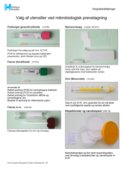 Valg af utensilier ved mikrobiologisk prøvetagning