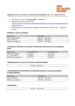 Lønintervaller for ledere ved frie grundskoler