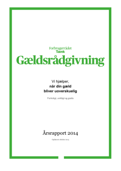 Årsrapport 2014 - Forbrugerrådet Tænk Gældsrådgivning