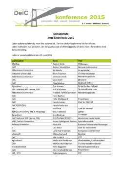 Deltagerliste DeIC konference 2015