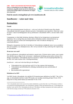 Retningslinjer for InnoBooster gældende til 15. maj 2015