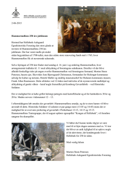 2-06-2015 Hammermøllens 250 års jubilæum Hermed har