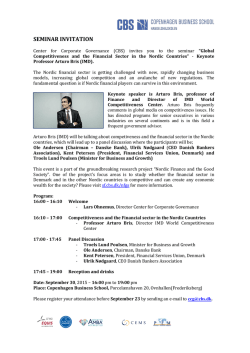 SEMINAR INVITATION - Copenhagen Business School