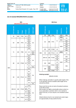 List of stocked MIG/MIG NOVA encoders