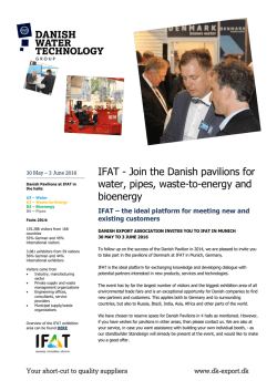 IFAT - Join the Danish pavilions for water, pipes, waste-to