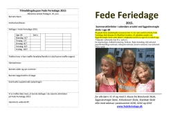 Fede Feriedage 2015.