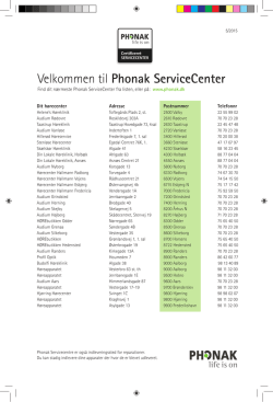 Velkommen til Phonak ServiceCenter
