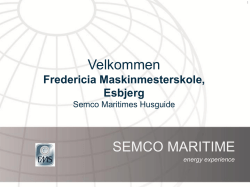 SEMCO MARITIME Velkommen - Fredericia Maskinmesterskole