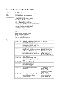 Referat af ordinært udsatterådsmøde 17. april 2015 Dato: Tid: Sted