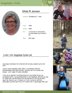 Dagplejer i Aale Ghita R Jensen
