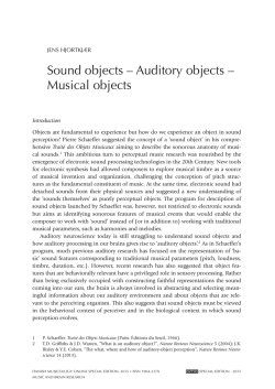 Sound objects - danish musicology online
