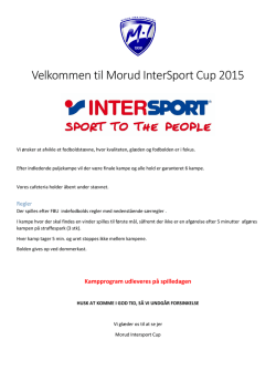 Velkommen til Morud InterSport Cup 2015