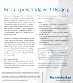 Erfaren privatrådgiver til Handelsbanken i Esbjerg