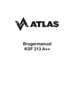 Brugervejledning til Atlas KFS 213 A++