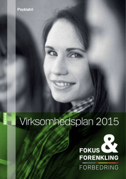 Virksomhedsplan 2015 - Region Hovedstadens Psykiatri