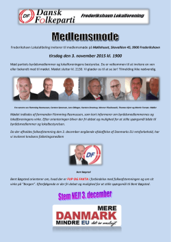 DF Frederikshavn medlemsmøde d. 03.11.2015