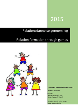 BA 2015 - relationsdannelse gennem leg