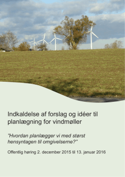 Indkaldelse af ideer og forslag til planlægning for vindmøller
