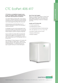 Produktblad CTC EcoPart 406-417 - Gastech