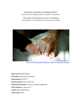 Relationens betydning ved lindring af lidelse The impact of the