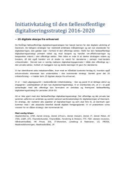 Initiativkatalog til den fællesoffentlige digitaliseringsstrategi