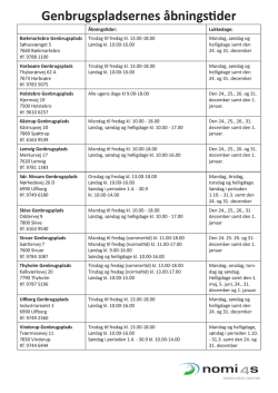 Genbrugspladsernes åbningstider