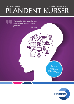 Plandent for&aring;r 2015