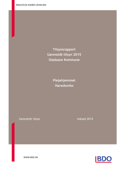 Tilsynsrapport for Plejehjemmet Hareskovbo 2015