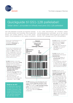 Quickguide til GS1-128 pallelabel: