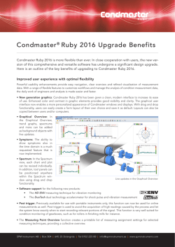 Condmaster® Ruby 2016 Upgrade Benefits