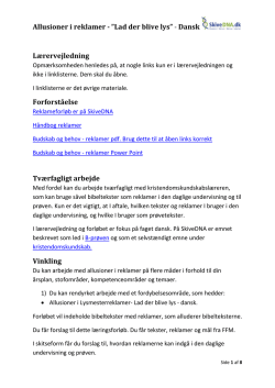 1 Lærervejledning allusioner i lysmesterreklamer dansk
