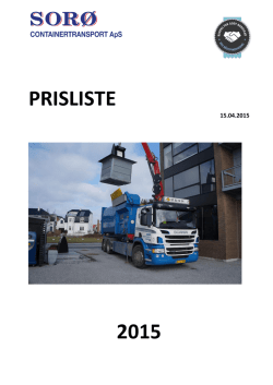 Prisliste 2015 - Sorø Container Transport ApS