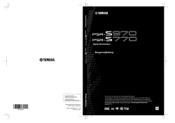 PSR-S970/PSR-S770 Owner`s Manual